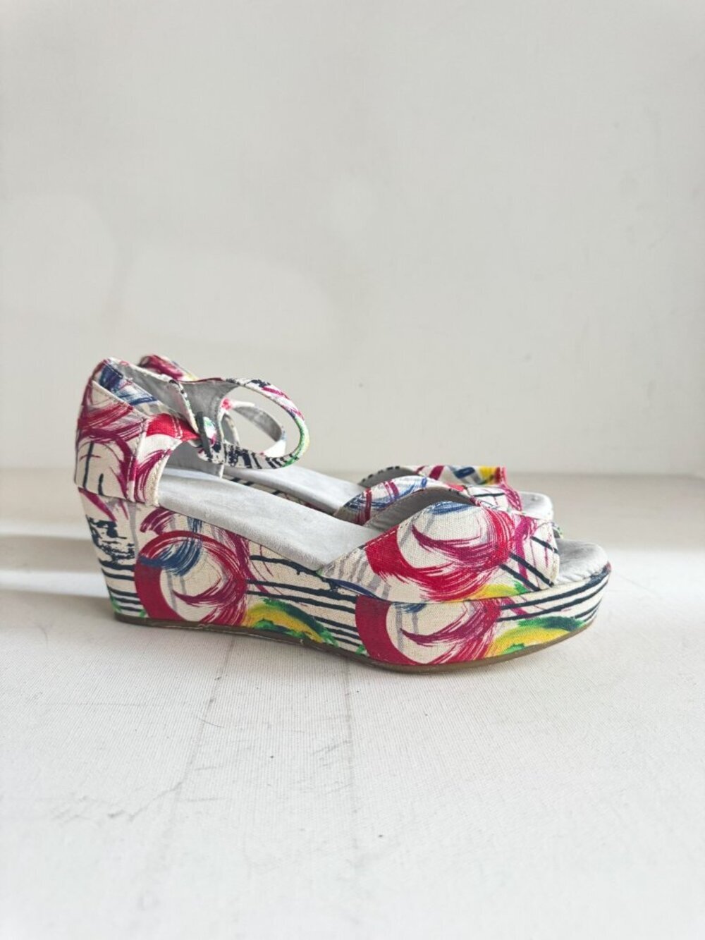 Toms Colourful Canvas Wedge Heels 5